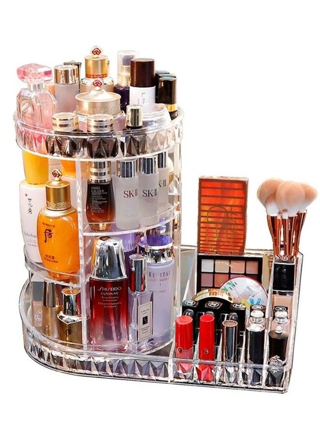 منظم مكياج كريستال دوار ٢*١ بقاعدة - Image 1