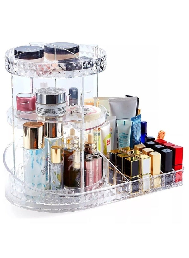 منظم مكياج كريستال دوار ٢*١ بقاعدة - Image 2