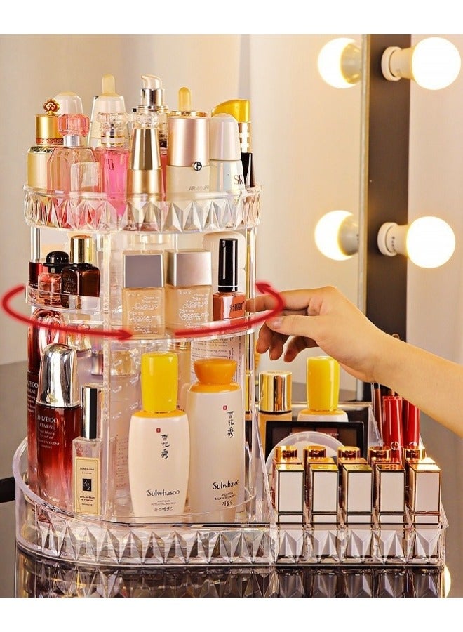 منظم مكياج كريستال دوار ٢*١ بقاعدة - Image 4