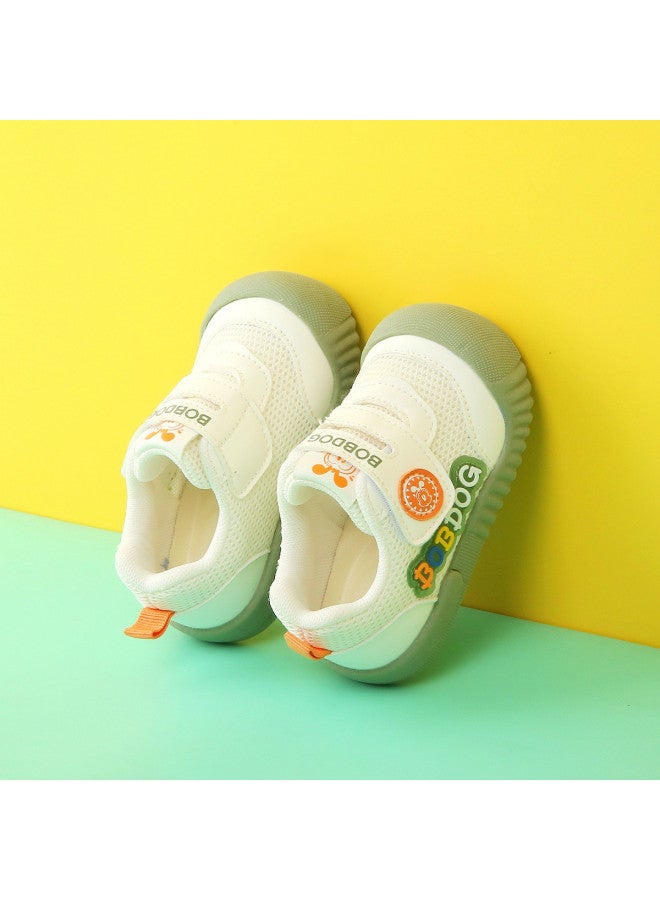 Babu Bean أحذية مشي للأطفال الصغار من فئة Unisex خفيفة الوزن بشبكة وجهية ذات قفل فيلكرو خريفي، أحذية أطفال مضادة للركل ذات مقدم مستدير وعصرية - Image 5