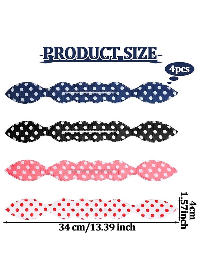 4 Pcs Polka Dot Hair Bun Maker Set, Flexible Hair Donuts & French Braid Twister, Quick Lazy Hair Styling Accessories for Women & Girls - Image 2