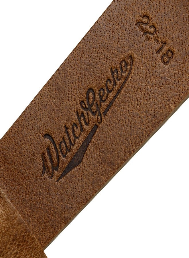 WatchGecko Vintage Simple Handmade Certified Genuine Italian Leather Replacement Watch Strap. Stylish and Durable Mens Wristwatch Strap. Simple double stitching. Easy to fit. Light Brown, 19 mm - Image 4