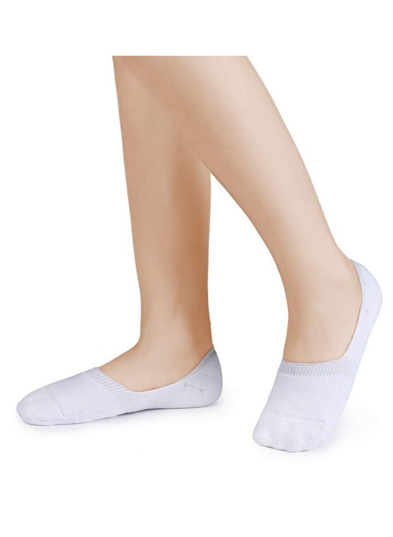 6 Pairs No Show Socks Unisex Non Slip Low Cut Ankle Flat Boat Line Invisible Liner Socks Thick Cushion Athletic Cotton Non Slip Low Cut Flat Liner No Show Socks Size 40-44 - Image 3
