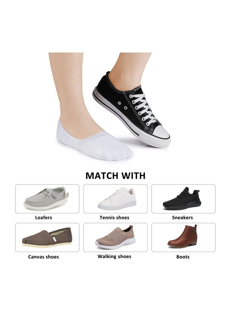 6 Pairs No Show Socks Unisex Non Slip Low Cut Ankle Flat Boat Line Invisible Liner Socks Thick Cushion Athletic Cotton Non Slip Low Cut Flat Liner No Show Socks Size 40-44 - Image 4