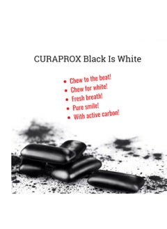 CURAPROX Curaprox Sugar Free Mouth Freshener Gum Black Is White, 12 pieces  - Image 3