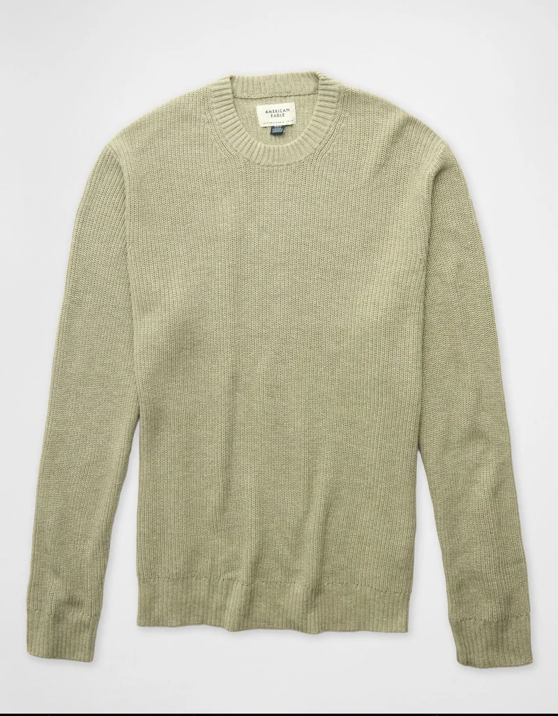 American Eagle AE Waffle Crew Neck Sweater