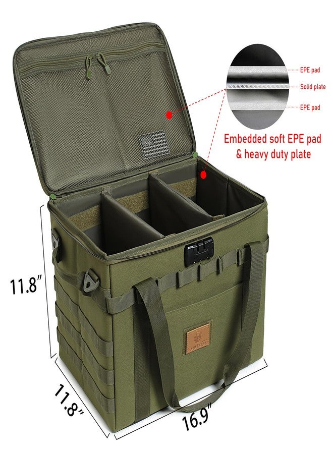 Lemubeane Tactical Camping Storage Bag - 38L Utility Tote Bag Camping Cookware Organizer with Combination Lock (OD Green) - Image 2