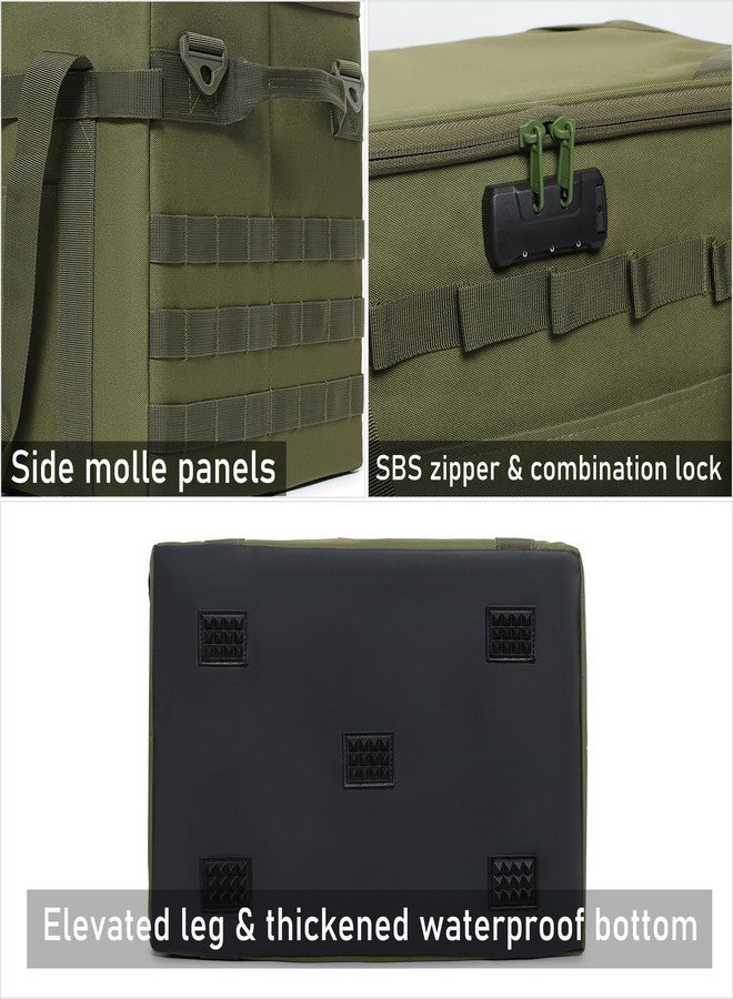 Lemubeane Tactical Camping Storage Bag - 38L Utility Tote Bag Camping Cookware Organizer with Combination Lock (OD Green) - Image 3