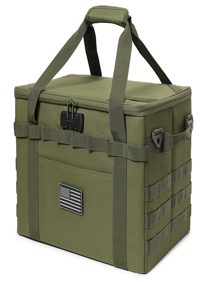 Lemubeane Tactical Camping Storage Bag - 38L Utility Tote Bag Camping Cookware Organizer with Combination Lock (OD Green) - Image 1