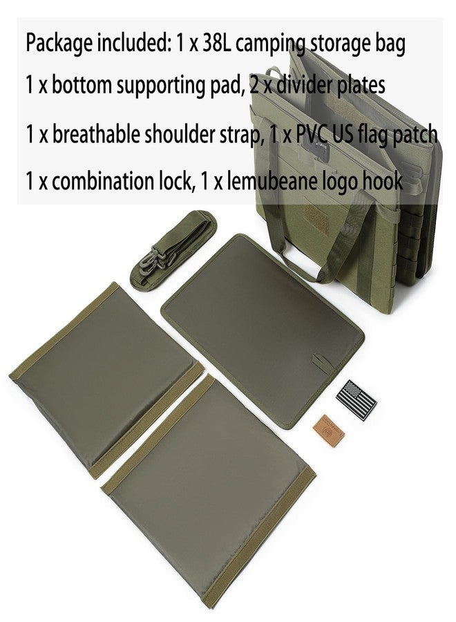 Lemubeane Tactical Camping Storage Bag - 38L Utility Tote Bag Camping Cookware Organizer with Combination Lock (OD Green) - Image 5