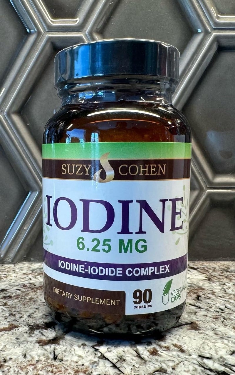 Suzy Cohen Iodine Complex Supplement 625mg Iodine Iodide Blend 90 Vegetarian Capsules for Dietary Support