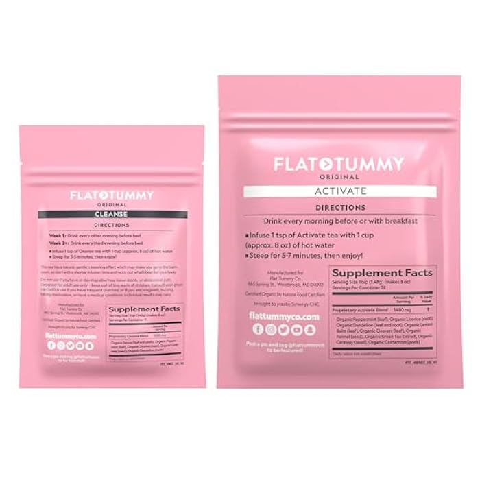 Flat Tummy Tea – 2-step, 4 Week Program – Detox Tea to Boost Energy & Reduce Bloating* - All Natural Detox Cleanse w/ Green Tea, Lemon Balm, Dandelion, Fennel, & More - Digestion support - Image 2