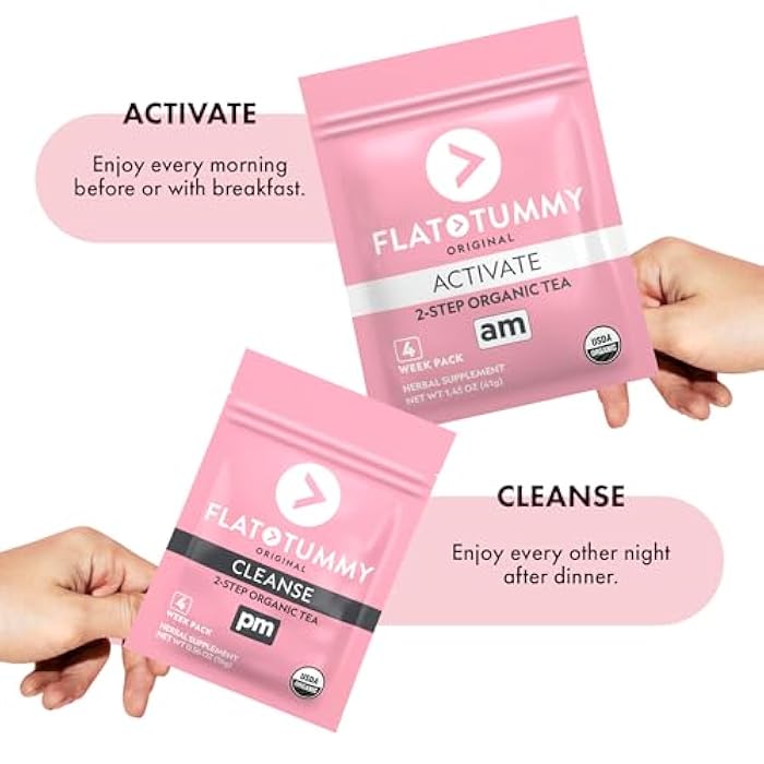 Flat Tummy Tea – 2-step, 4 Week Program – Detox Tea to Boost Energy & Reduce Bloating* - All Natural Detox Cleanse w/ Green Tea, Lemon Balm, Dandelion, Fennel, & More - Digestion support - Image 3