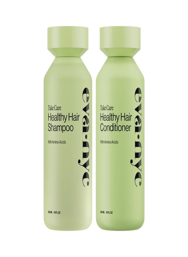 Eva NYC Gentle Daily Cleansing Shampoo and Conditioner Set - Weightless Healthy Hair with Amino Acids for Moisture + Shine - Removes Oil - Fine to Medium Hair - Lavender Scent - 10 fl oz (Pack of 2) - Image 1