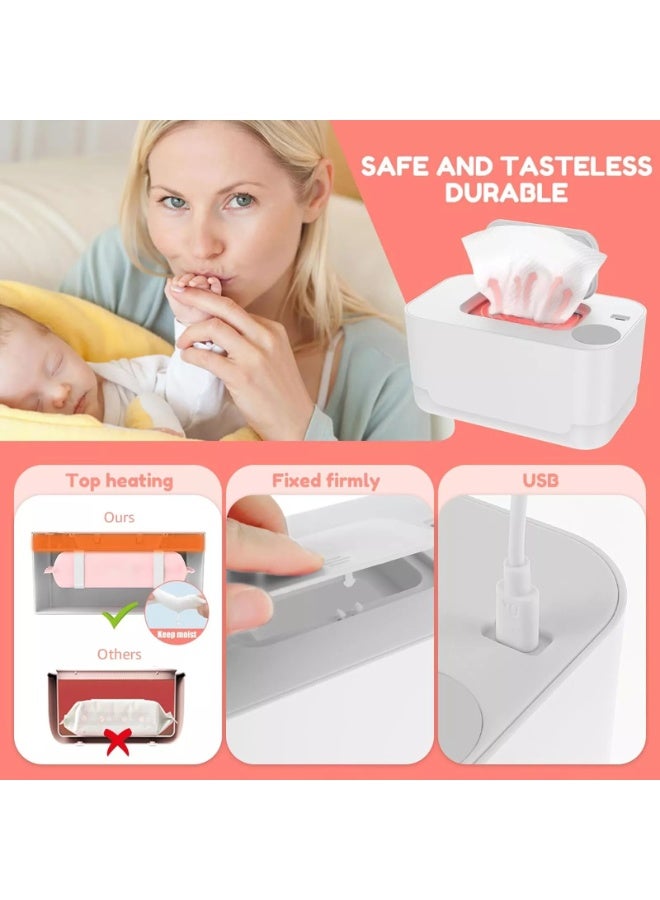 unikbebe Baby Wipe Warmer, Portable Wet Wipes Warmer, Baby Wipe Warmers USB Powered, Constant Temperature Portable Wipe Warmer, Silent & Moisturizing Dispenser for Home and Travel, White - Image 2
