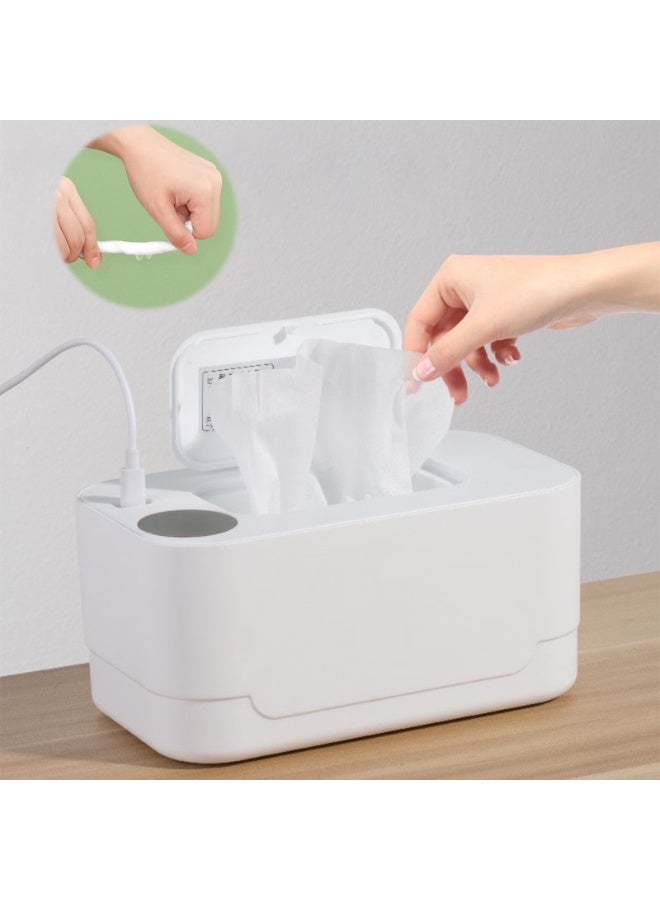 unikbebe Baby Wipe Warmer, Portable Wet Wipes Warmer, Baby Wipe Warmers USB Powered, Constant Temperature Portable Wipe Warmer, Silent & Moisturizing Dispenser for Home and Travel, White - Image 3