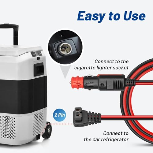 Anina DC 12V/24V Car Refrigerator Freezer Power Cord Cable 10 FT for Fridge Freezers for Alpicool, COSTWAY, ARB, ICECO, Setpower, Aspenora, JoyTutus 12 Volt Portable Compressor Cooler Power Adapter - Image 3