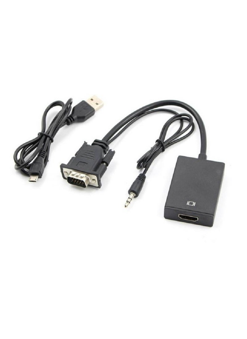 Generic VGA To HDMI Converter Output With Audio Adapter Cable Black  - Image 4