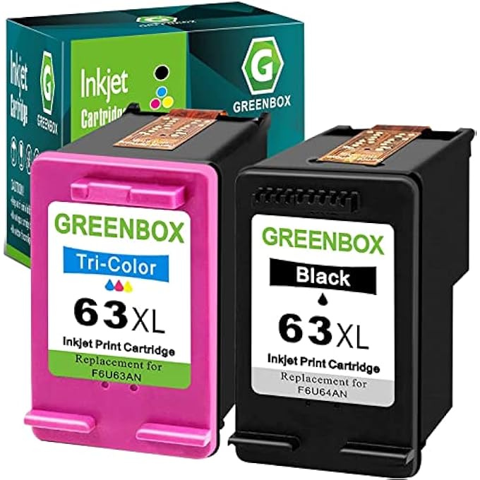 RE-MANUFACTURED INK CARTRIDGE REPLACEMENT FOR 63XL 63 XL USED IN ENVY 4520 4516 OFFICEJET 5255 5258 4650 3830 3833 DESKJET 1112 3632 2130 2132 3633 PRINTER(1 BLACK, 1 TRI-COLOR) - Image 2