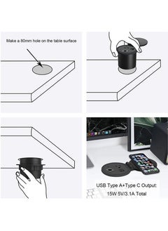 Mahmayi Mahmayi Apple Cherry Study Table for Home Schools 90 cm with 51-1H Round Desktop Power Module with USB Slot for Office Desk - Black  - Image 5