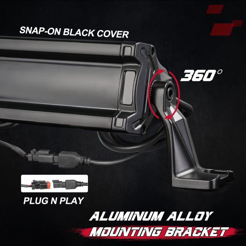 OFFROADTOWN 40'' 540W LED Light Bar with Wiring Harness and Black Cover Off Road Lights Waterproof Driving Light LED Work Light Roof Light Bar for Truck Pickup UTV SUV Bronco Honda - Image 4