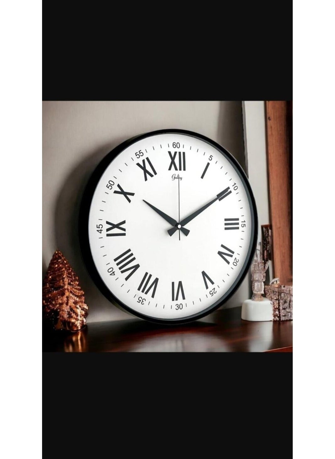 Galaxy 717-K-3 Wall Clock Black  - Image 1