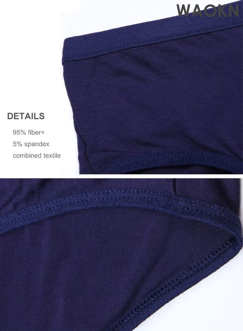 WAOKN 4 Pcs Men's Modal Underwear, New Skin friendly Soft Men Underwear briefs, High Elasticity Men's Sort Briefs & Trunks Breathable and Comfortable Fashion Anti-Chafing Stretch Cotton, Stretch Cotton Moisture-Wicking Athletic Underwear(L-3xl) - Image 2