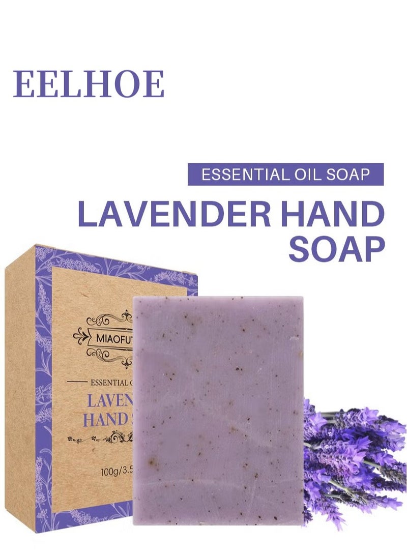 EELHOE Soap For Men & Women - Lavender Soap Bar Made with Natural Oils- Scrub Soaps, Pore Exfoliating, Softening Skin - Richly Nourishing Coconut Oil Shower, Body Soaps Bar - Image 1