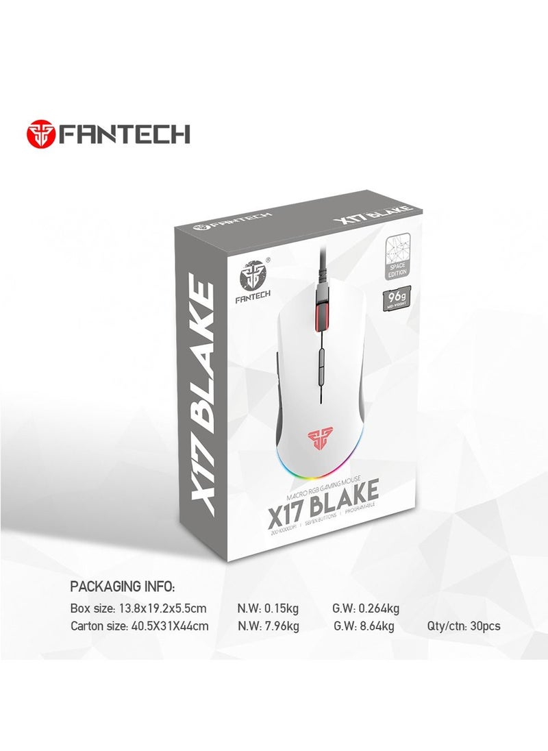 FANTECH - Fantech Blake X17 Space Edition Macro RGB Gaming Mouse | White - Image 1