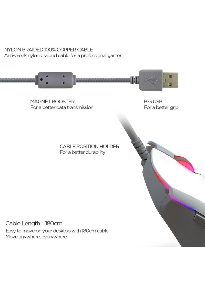 FANTECH - Fantech Blake X17 Space Edition Macro RGB Gaming Mouse | White - Image 1