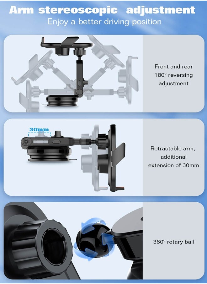 LDNIO - 15W Wireless Car Charging Air Vent Mount Compatible with iPhone 13/13 Pro/13 Pro Max/12/12 Pro/12 Pro Max Black - Image 1