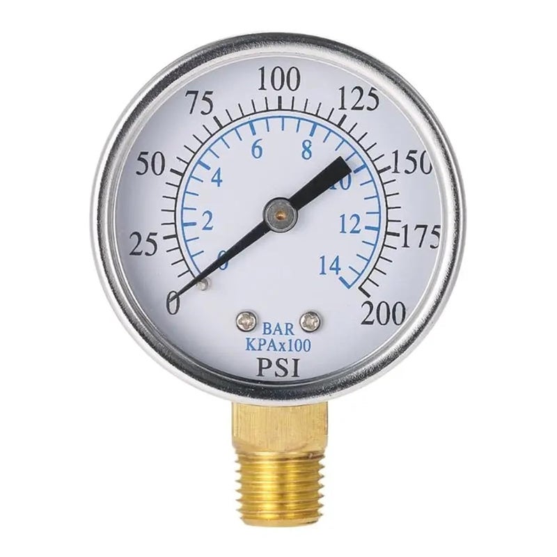 Mini Pressure Gauge 0 1 6Mpa 1 4 NPT For Water Steam Fuel Oil White Color - Image 1