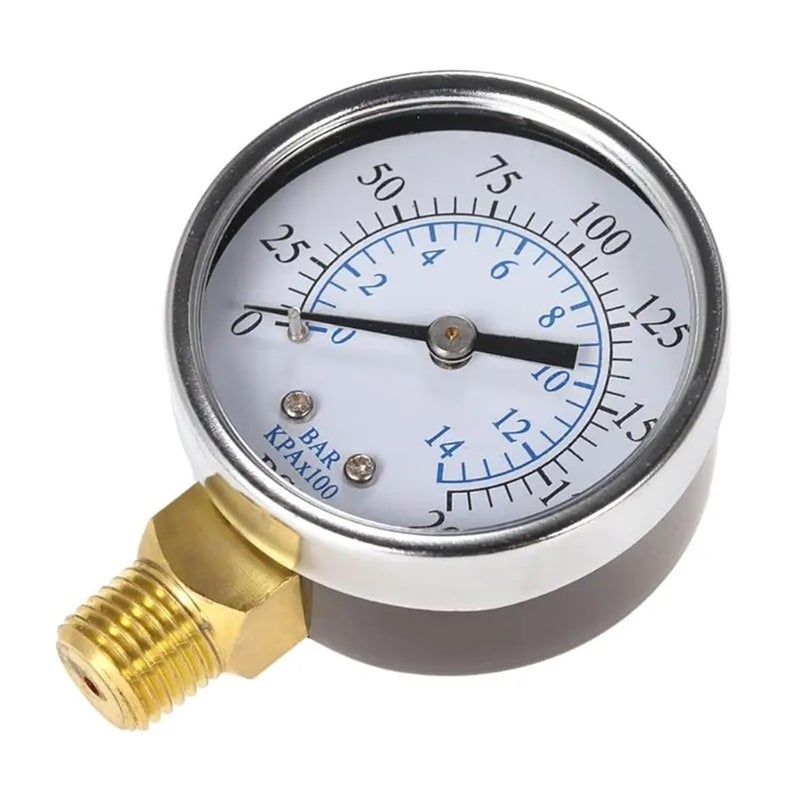 Mini Pressure Gauge 0 1 6Mpa 1 4 NPT For Water Steam Fuel Oil White Color - Image 3
