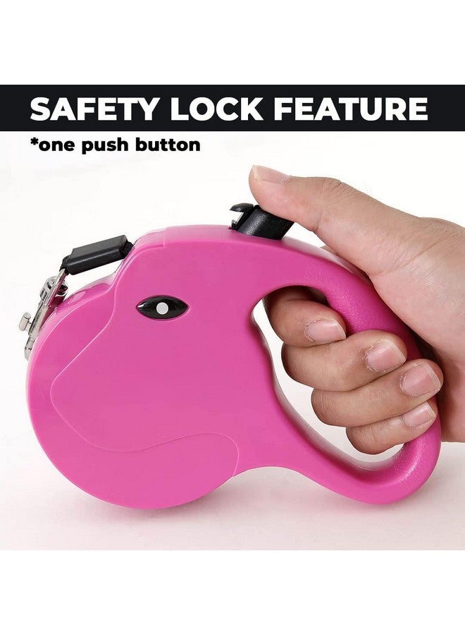 هارتس مقود قابل للسحب للكلاب | زر واحد للكسر مع قفل أمان | مقبض أوتوماتيكي غير قابل للانزلاق | Windog-1092 | مقبض مبطن ناعم لقبضة مريحة | ملحق تدريب الحيوانات الأليفة والمشي | أحمر وردي - Image 2