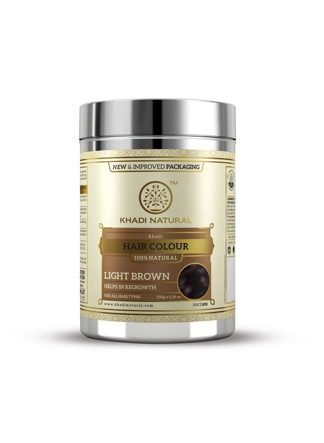 Khadi Natural Khadi Natural Herbal Hair Colour Light Brown| Herbal hair colour| Covers grey hair| Suitable for all hair types| 150gm  - Image 1