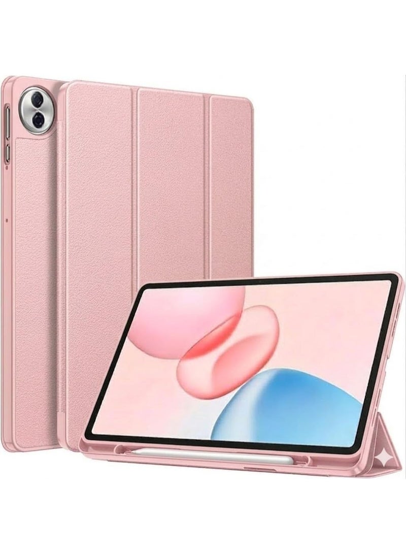 جراب متوافق مع جهاز Honor Pad 10 (12.1 بوصة) مع وظيفة الحامل، غطاء ذكي مع خاصية السكون والاستيقاظ التلقائي، جراب واقٍ من مادة TPU المضادة للخدش - وردي - Image 1