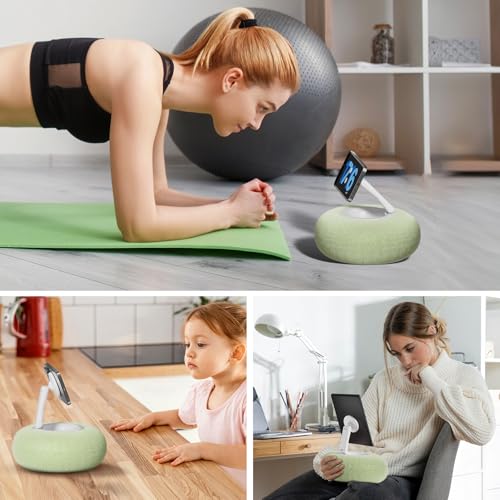SupeDesk Magnetic Phone Pillow Stand Phone Holder for BedLapDesk Cozy Pillow Stand with Snack Bowl and 2 Magnetic Rings Compatible with 357 iPhoneEReader Kindle Green - Image 3