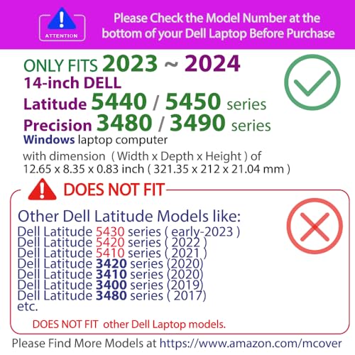 mCover Case ONLY Compatible for 20232024 14 Dell Latitude 5440 5450 SeriesPrecision 3480 3490 Series Windows Notebook Computer NOT Fitting Any Other Dell Models Red - Image 3