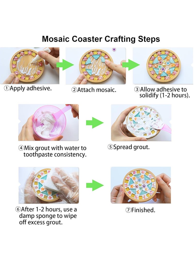Mosaic Coasters Diy Creative Children'S Handmade Material Package Festival Activities Handmade Diy Crafts(Style 5) - Image 3