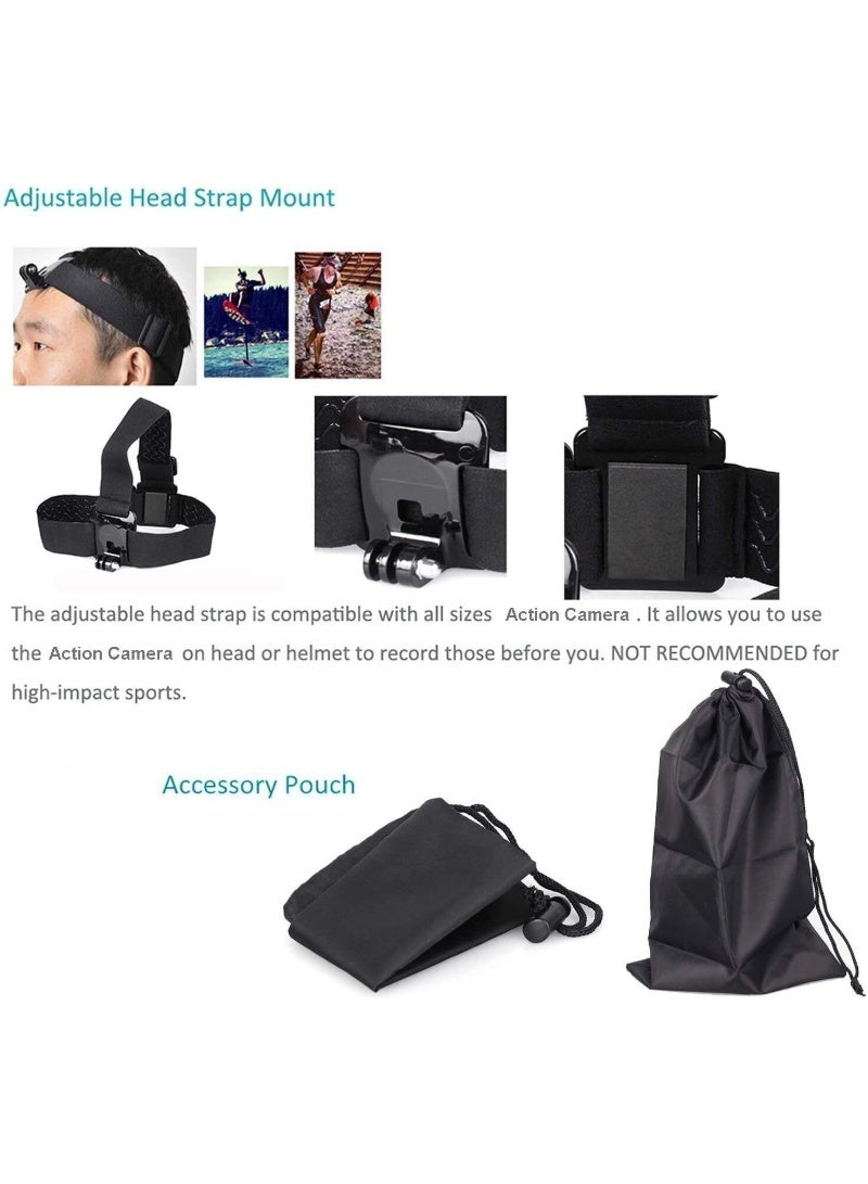inston Action Camera Head Strap Chest Harness Belt Mount with Carrying Pouch Compatible with Gopro Hero 8 7 6/AKASO EK7000 Brave 4 V50/Crosstour，4k/Campark/DBPOWER/Dragon Touch Waterproof Camera  - Image 4