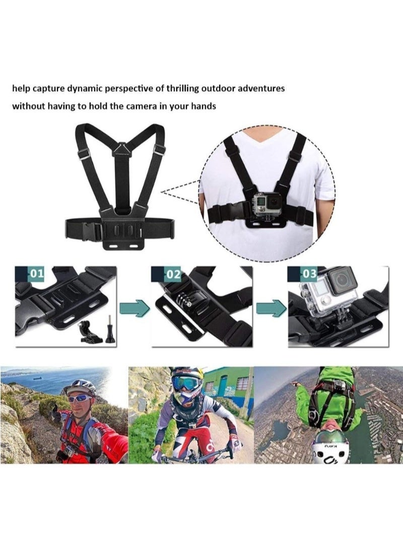 inston Action Camera Head Strap Chest Harness Belt Mount with Carrying Pouch Compatible with Gopro Hero 8 7 6/AKASO EK7000 Brave 4 V50/Crosstour，4k/Campark/DBPOWER/Dragon Touch Waterproof Camera  - Image 5