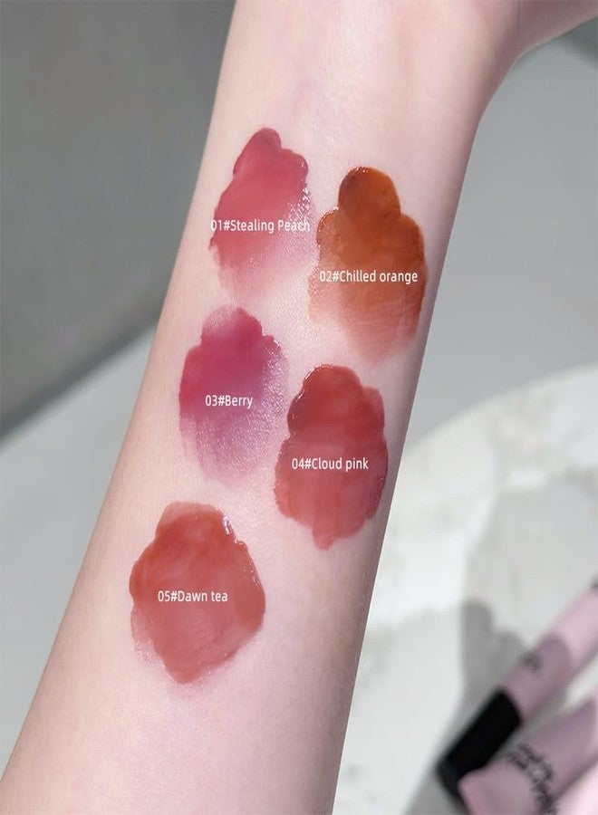 Gege Bear Water Mist Lip Gloss | Matte Velvet Finish | Non-Sticky Moisturizing Formula | Hydrating Lip Care with Plush Brush Applicator | Long-Lasting Lip Glaze for Women Girls | Nude Dream to Berry Tones | Perfect for Gen Z Korean Style Makeup Looks (04# Cloud Pink, 10g) - Image 2