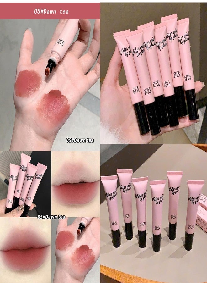 Gege Bear Water Mist Lip Gloss | Matte Velvet Finish | Non-Sticky Moisturizing Formula | Hydrating Lip Care with Plush Brush Applicator | Long-Lasting Lip Glaze for Women Girls | Nude Dream to Berry Tones | Perfect for Gen Z Korean Style Makeup Looks (04# Cloud Pink, 10g) - Image 5