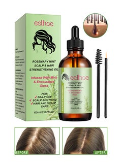 EELHOE Rosemary Mint Scalp & Hair Strengthening Oil /Infused With Mint& Encourages Gloss 60ml  - Image 1