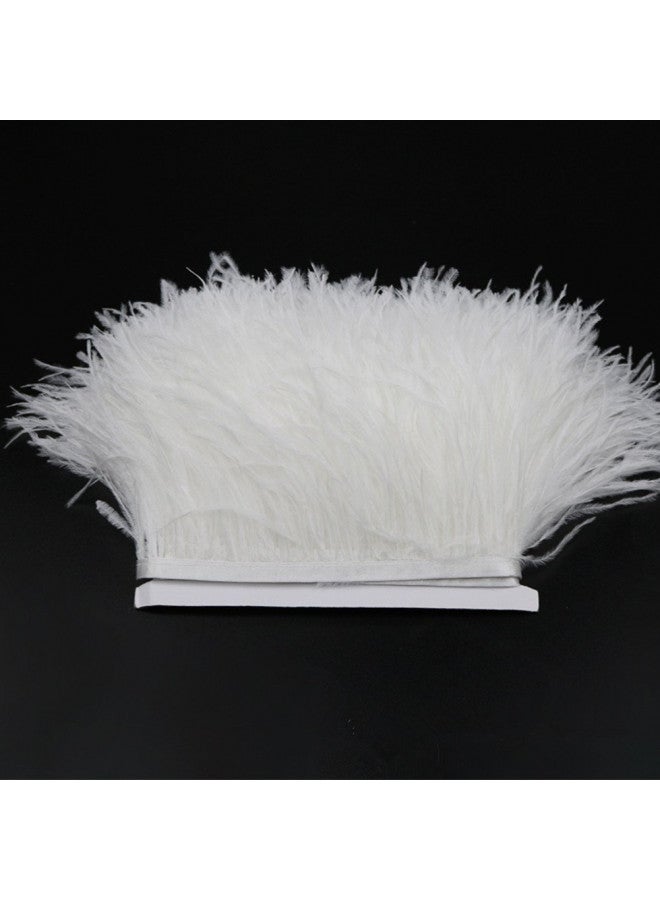 YEQIN YEQIN 2 Yards Natural & Soft Ostrich Feathers Fringe Trims Ribbon - Used for Dress, Sewing Decoration, Craft Clothing, Boots, Wedding Decoration, DIY, Etc (White) - Image 4