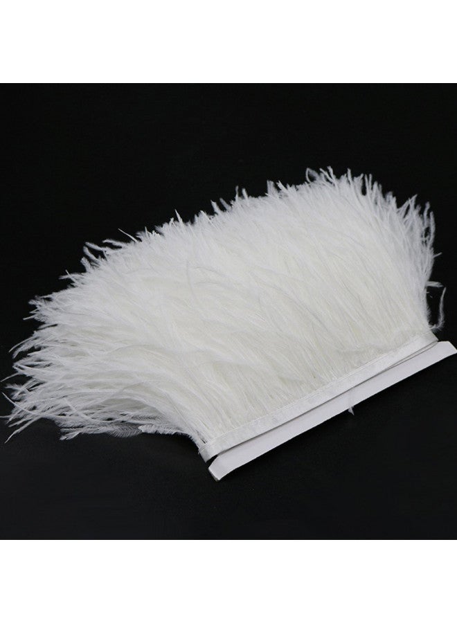 YEQIN YEQIN 2 Yards Natural & Soft Ostrich Feathers Fringe Trims Ribbon - Used for Dress, Sewing Decoration, Craft Clothing, Boots, Wedding Decoration, DIY, Etc (White) - Image 2