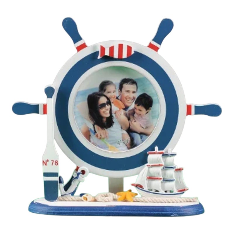 Vintage Coastal Nautical Desktop Wood Picture Frame - Hand Made - Multi Shape Wood Decorative Picture Frame (Ship Rudder, Anchor, Lighter) for Home, Office, Deck (Paddle Frame) - Image 4