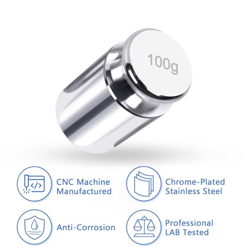 QP Calibration Weights, 100 Gram OIML Class M1 High Precision Scale Weights, Stainless Steel Gram Weights, Chrome Finish, Scale Calibration Weights for Digital Scale, Kitchen Scale, Pocket Scale - Image 3