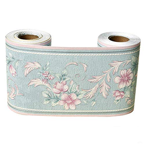 Amao 3D Pattern Floral 4.2x196.8 Wallpaper Border Decor Removable Self Adhesive Kitchen Bathroom Tiles Sticker (Blue) - Image 4