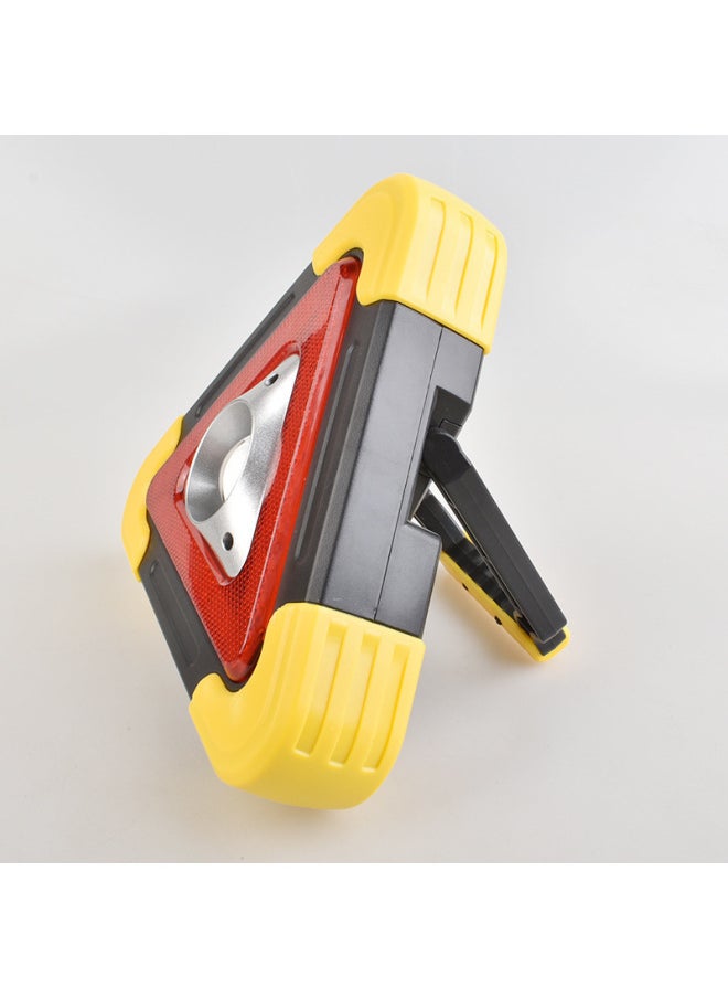 Generic Triangular Solar Floodlight Car Red Light Warning Floodlight USB Charging Satchel COB Work Light-Color:Small 1 Light Solar Model  - Image 3